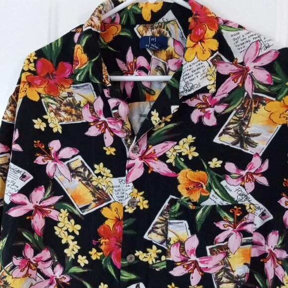 George Tropical Hawaiian Button Up Shirt Men's Lg 42-44 Short Sleeve 100% Rayon - Picture 2 of 6